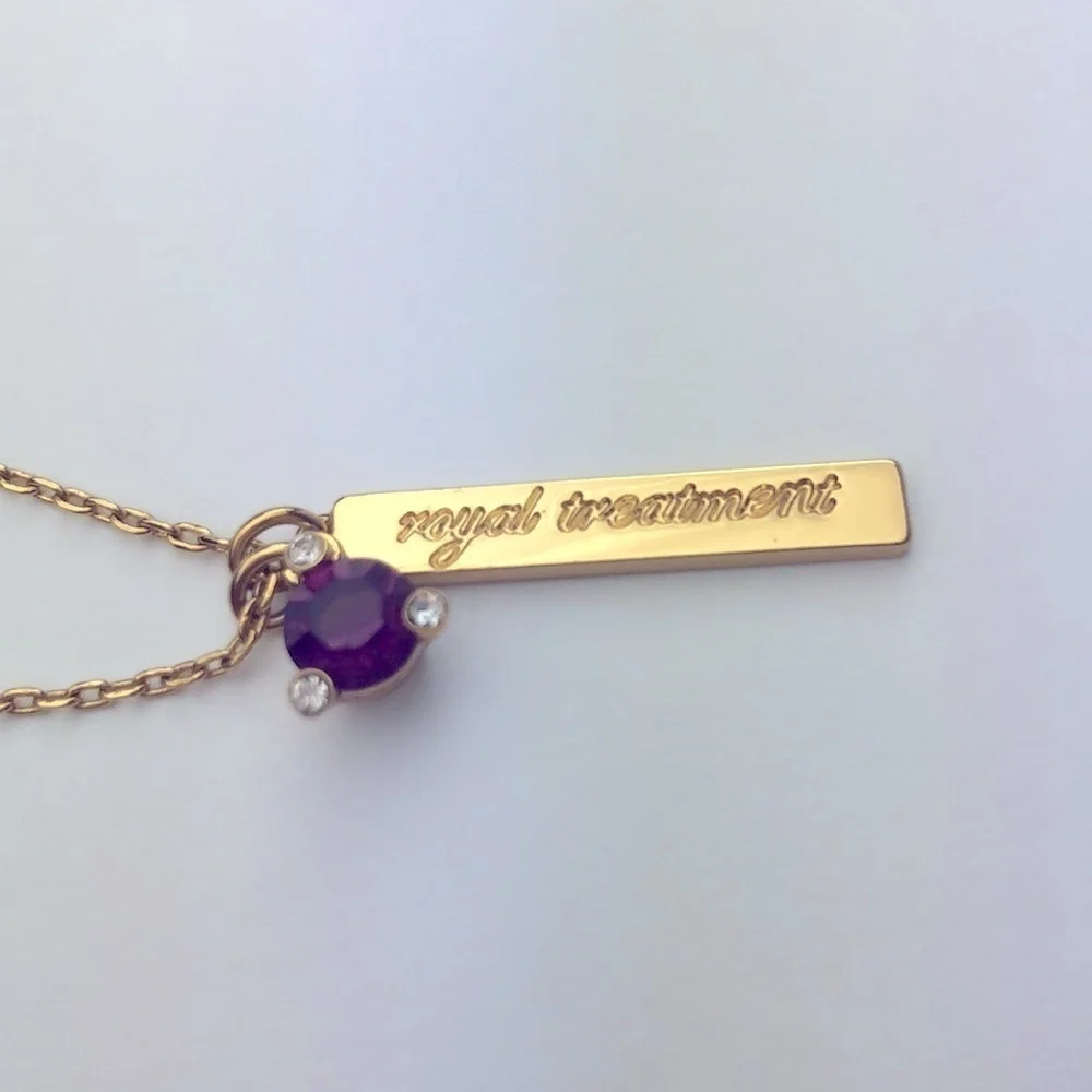 Kate Spade February Amethyst Idiom Necklace